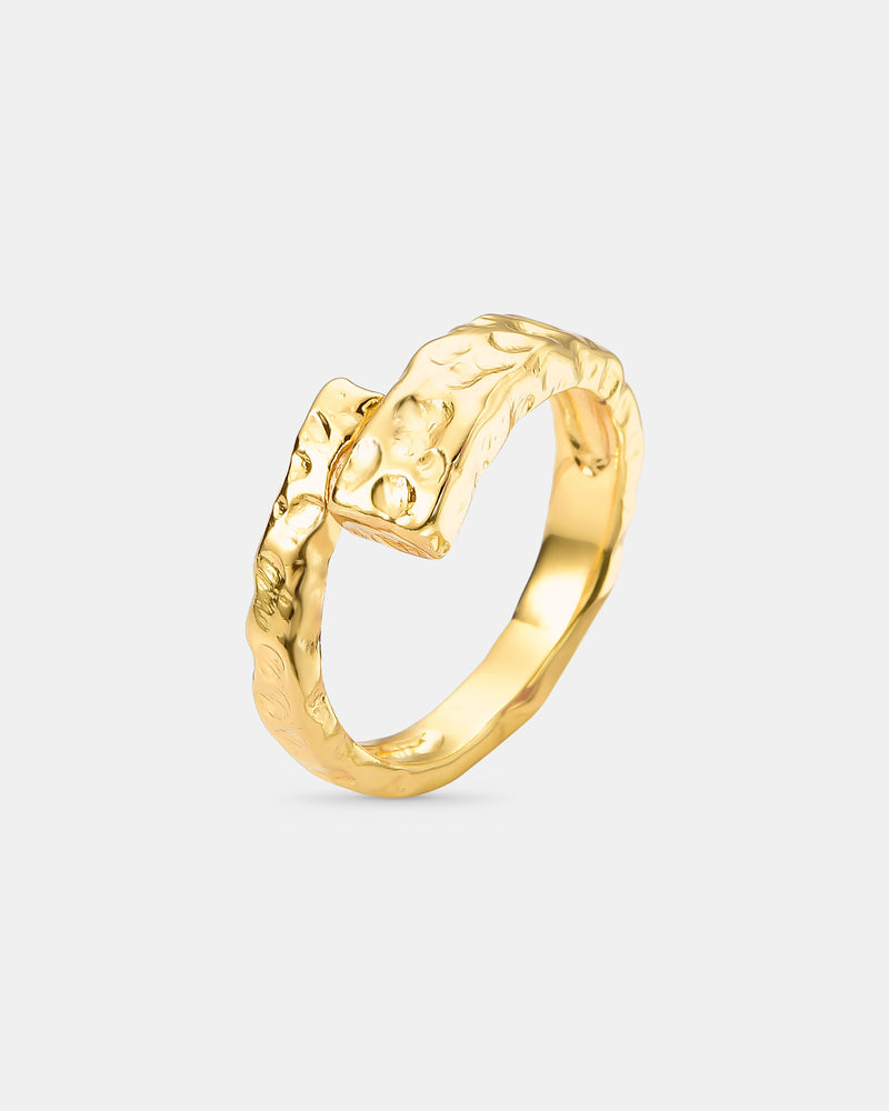 Anel Raízes Banhado a Ouro