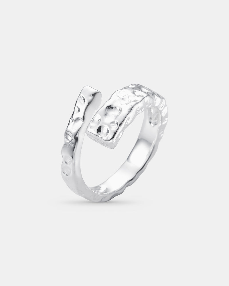 Anel Raízes Banhado a Prata