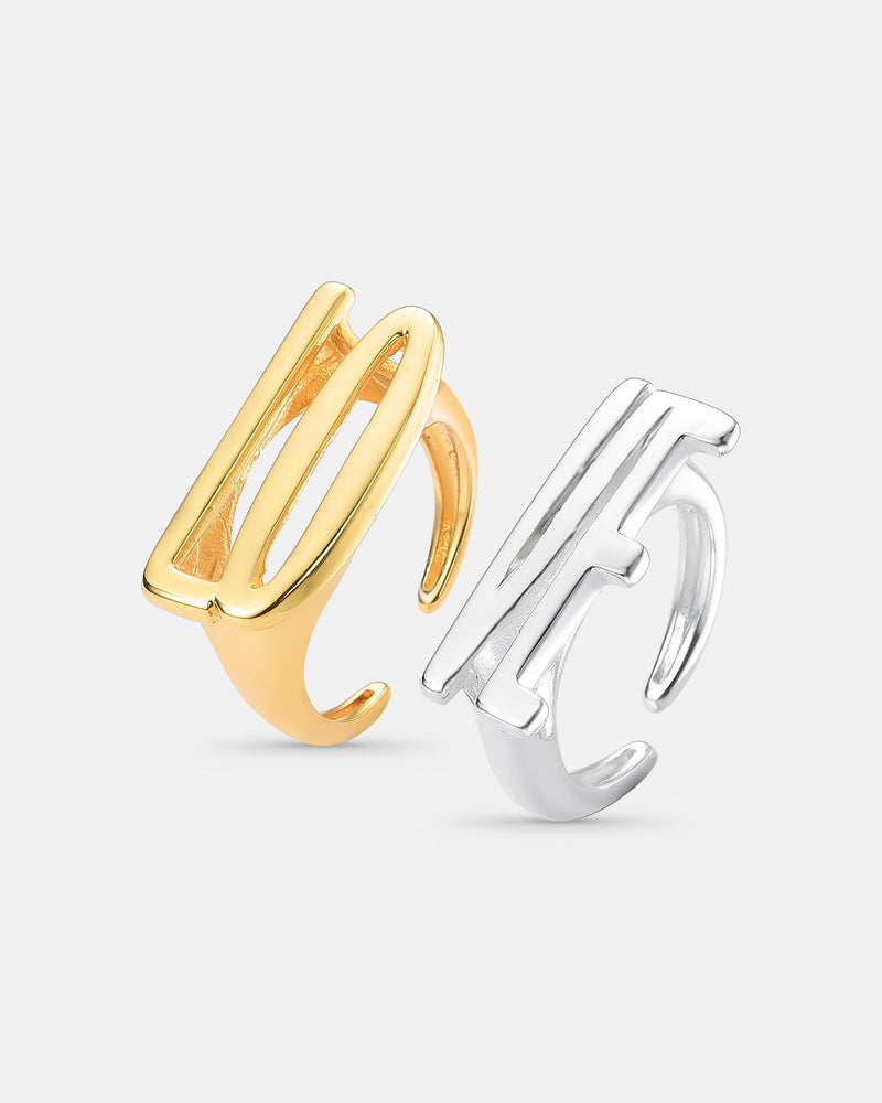 Anel Love Banhado a Prata e Ouro (2 em 1)