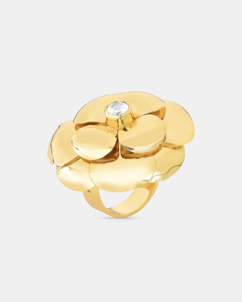 Anel Flama Banhado a Ouro