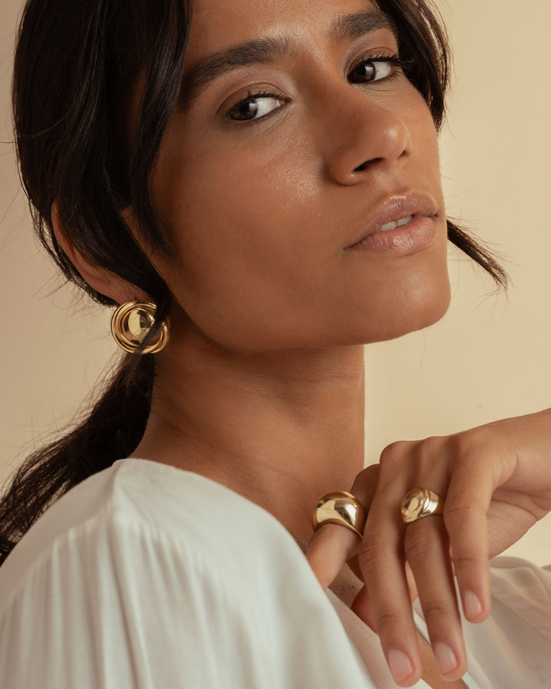 Anel Orbe Banhado a Ouro