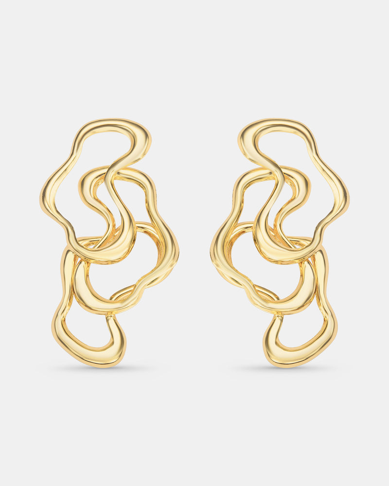 Brinco Rastros Banhado a Ouro